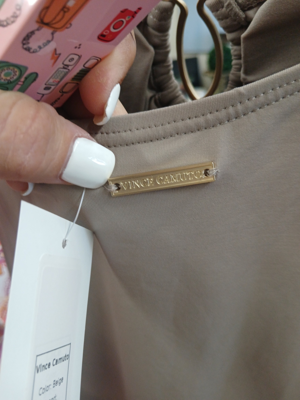 Vince Camuto Taupe Strapless One-Piece Swimsuit - Picture 3 of 3